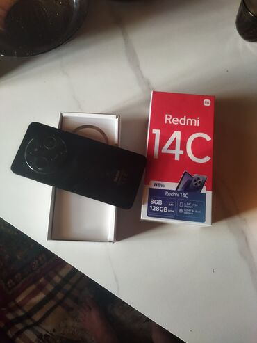 оперативная память ddr: Redmi, Redmi 14C, Колдонулган, 128 ГБ, түсү - Кара, 2 SIM