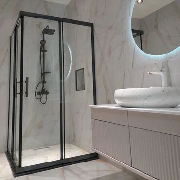 Duş kabinaları, arakəsmələr: Yeni Arakəsmə, Künc üçün, Ünvandan götürmə, Pulsuz çatdırılma — 30