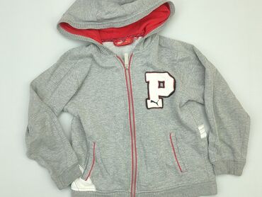 spodnie jeans z przetarciami: Sweatshirt, Puma, 5-6 years, 110-116 cm, condition - Good