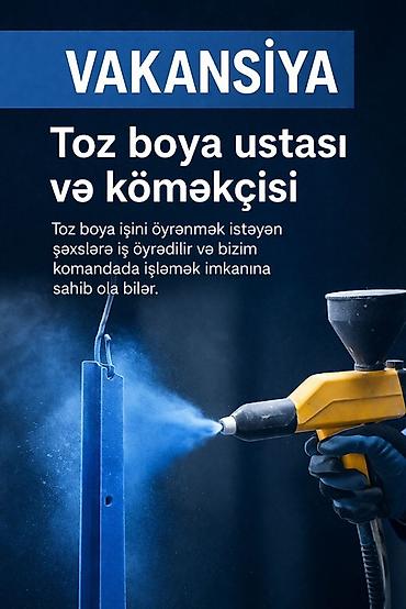 malyar işi: Vakansiya: Toz boya ustası və köməkçisi - Toz boya sahəsində işləmək — 1