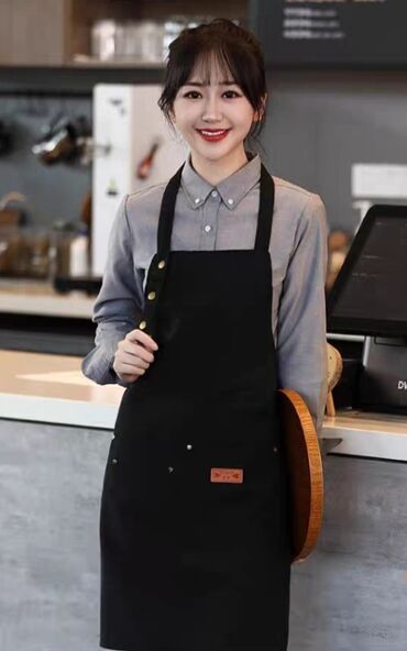 Спецодежда: Холщовый фартук для ресторана, персонализированный с печатью логотипа — 8