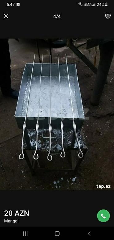 das komur: Manqal – metal korpuslu, kömürlə işləyən şiş manqalı - Material — 3