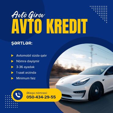 Başqa xidmətlər: Avtomobil Girovu. Avto Kredit Xidmeti Her nov ve istenilen giymete