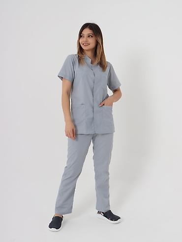 Медицинская одежда: Медицинский костюм "Лондон" -Стойка воротник -На кнопках -Высокое — 7