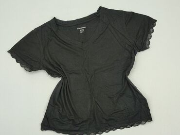 czarne t shirty w serek damskie: T-shirt, SinSay, S (EU 36), condition - Very good