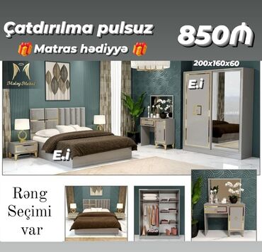 perla mebel yataq destleri: *Yataq dəsti 850Azn 💥* ✔️Rəng seçimi var *🎁Matras hədiyyə* *Şəhər