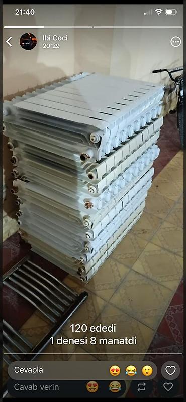radiatır: Məhsul: Seksion radiator hissələri (alüminium/metal) Miqdar: 120 ədəd — 1