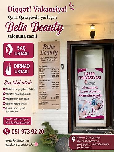 manikur ustası: Diqqət! Vakansiya Qara Qarayevdə yerləşən Belis Beauty salonu üçün — 1