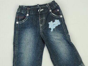 legginsy z siatka po boku: Denim pants, 9-12 months, condition - Very good