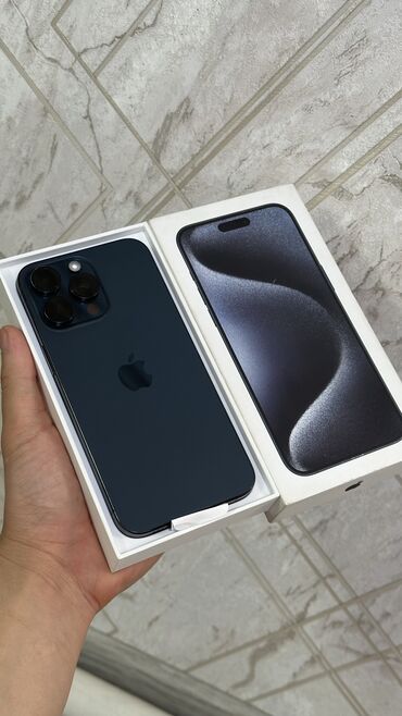 Apple iPhone: IPhone 15 Pro Max, Б/у, 256 ГБ, Blue Titanium, Кабель, Коробка, 90 %