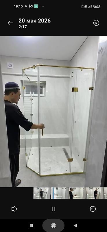 Душевые перегородки и ограждения: Душевые перегородки и кабины из закалённого стекла. 4800кв - — 9