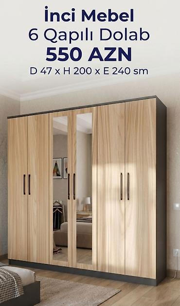 Dolablar: Yeni, 6 qapı, Güzgülü, Açılan, Düz dolab — 1