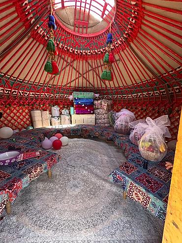 Аренда юрт: Аренда юрты, Каркас Деревянный, 75 баш, С полом, Самовар, Посуда — 3