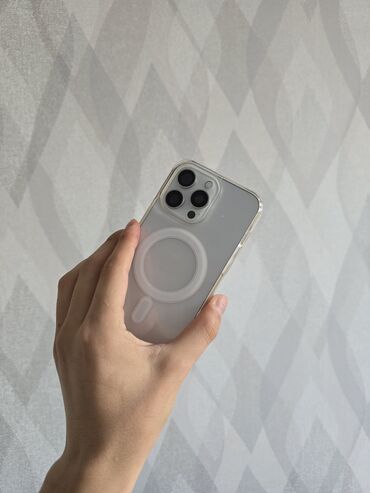 iphone xoş max: IPhone 15 Pro Max, 256 ГБ, White Titanium, Беспроводная зарядка, Face ID
