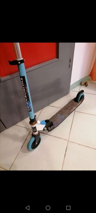 Trotineti, skejtbordovi i hoverbordovi: Trotinet za dete rasklapajući na 2 točkića silikonska. plavi — 8