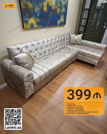 Divanlar: Künc divan – LA MINI (Kod: 4073) - Ölçülər: 260 × 160 sm - Mexanizm — 1