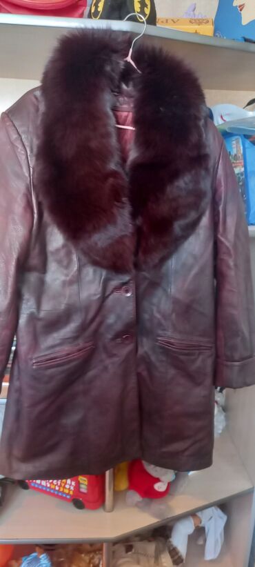 утепленная зимняя куртка: Кожаная куртка, Натуральная кожа, С меховой отделкой