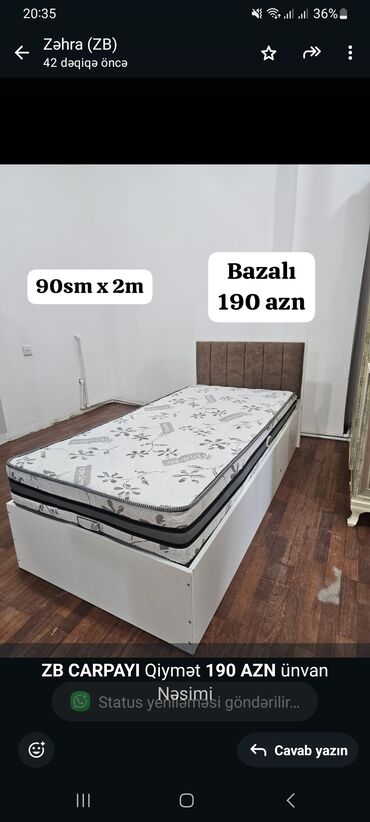 дсп мебель: Təknəfərlik çarpayı, Bazalı, Matras ilə, Siyirməsiz