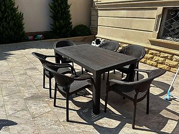 Bağ, çöl masa və oturacaq dəstləri: Yeni, Dördbucaq masa, 4 stul, Açılan, Stullar ilə, Plastik, Türkiyə — 9