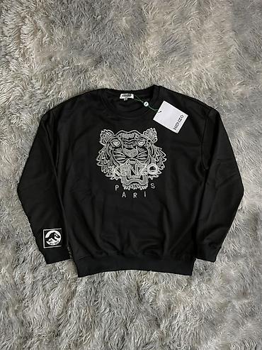 надписью: Мужская толстовка, M, Kenzo, Новый, цвет - Черный — 1