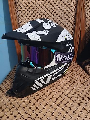 moto elektrik: Motokros/tur enduro kaskı və eynək dəsti - Növ: Off-road/motokros — 3