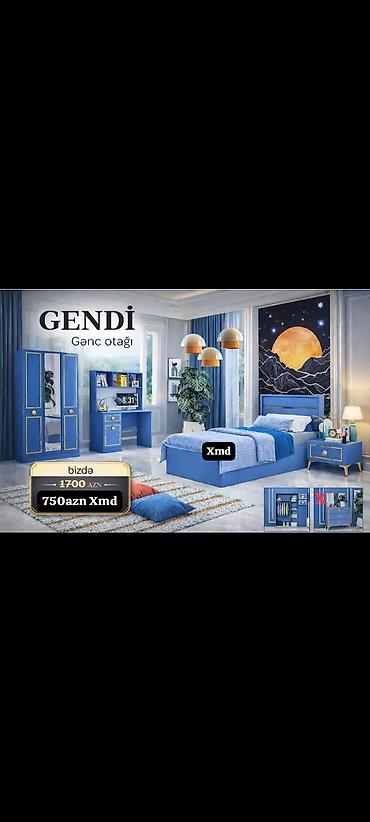 gence stol: GENDİ gənc otağı mebel dəsti Komplekt tərkibi: - 1 nəfərlik çarpayı — 2