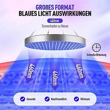 helanke sa kompresijom: LED lampa za plavo svetlo 460 nm – kućna fototerapija i brzo — 4