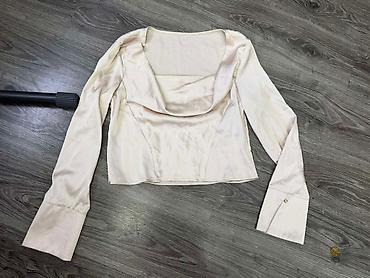 lepe devojke: Nova elegantna Shein bluza, materijal kao saten, prelepe šampanj — 1