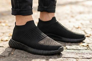 patike balenciaga: Muške patike bez pertli – crne, „sock“ dizajn - Gornjište: elastična — 1