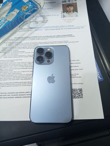 Apple iPhone: IPhone 13 Pro, 128 ГБ, Sierra Blue, Гарантия, Отпечаток пальца, Беспроводная зарядка