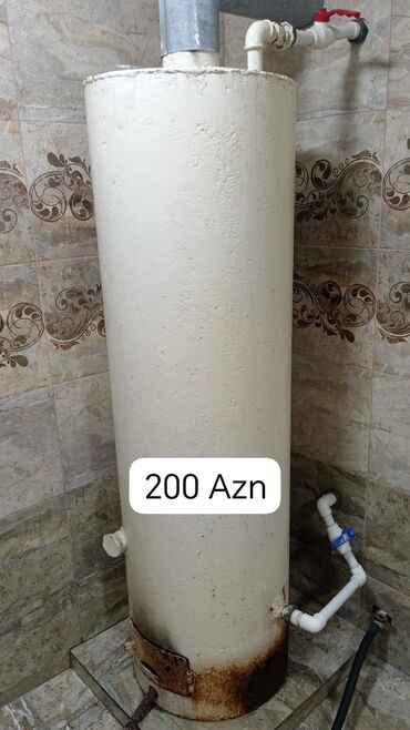 Pəncərələr: Qazla işləyən şaquli su qızdırıcısı (kolonka/boiler) - Silindrik