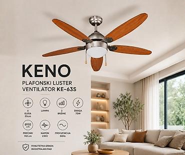 podni ventilator akcija: KENO plafonski luster ventilator KE-63S - Kombinacija plafonskog — 1