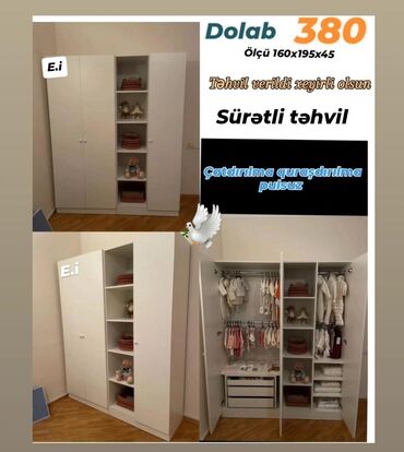 Masa və oturacaq dəstləri: Yeni, Düz dolab, Qarderob, paltar dolabı