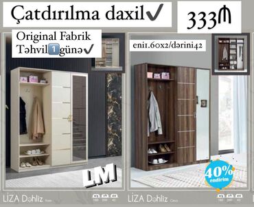 мебель для прихожей: Düz dolab, Dəhliz üçün, Paltar üçün, 2 qapılı