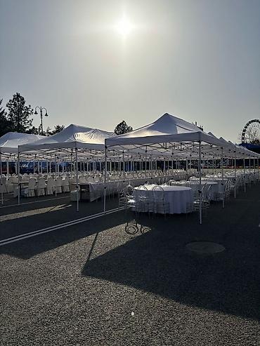 Выездные банкеты: На прокат шатры, ретро гирлянды, столы прямоугольные и круглые — 24