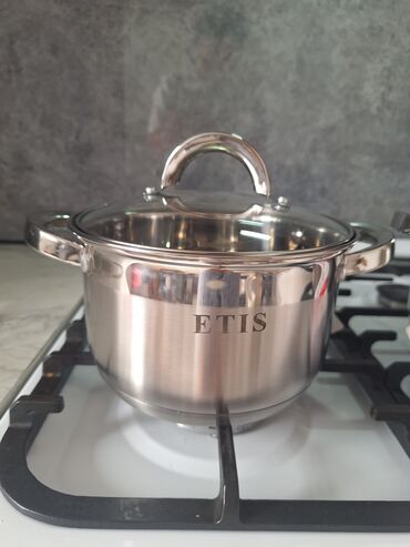 Кастрюли: Набор 3 шт. Нержавеющая сталь 18/10 Дно очень толстое. Крышка из at lalafo.kg — 2 Кастрюли: Набор 3 шт. Нержавеющая сталь 18/10 Дно очень толстое. Крышка из — 2