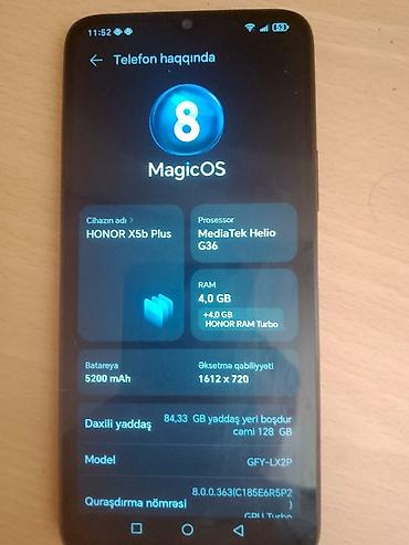 android monitor kredit: Honor X5b Plus, 128 GB, rəng - Qara, Sensor — 1
