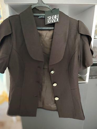кароткие куртки: Женский короткий жакет Shah Khadi - Цвет: темно‑коричневый - Фасон — 2
