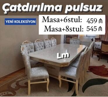 nerjaveyka bak: Qonaq otağı üçün, Yeni, Açılmayan, Dördbucaq masa, 6 stul