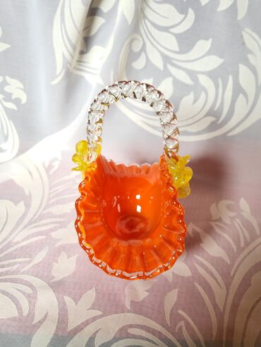 Ostali kućni dekor: Murano nova korpa,duvano staklo 70te. Korpica nova,sve na njoj je — 8