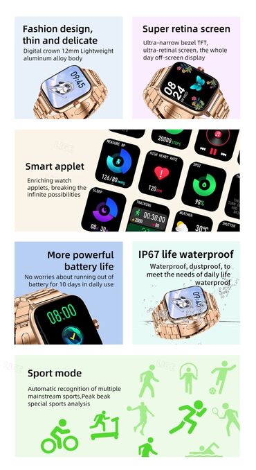 Ručni satovi: Smart watch, Unisex — 18