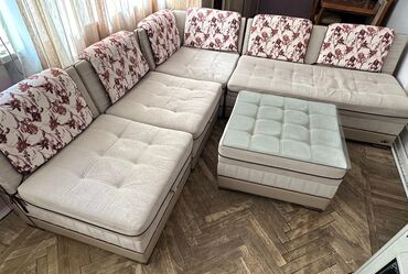 Угловой диван, Б/у, Раскладной, С подъемным механизмом
