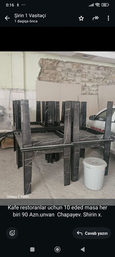 Yataq otağı dəstləri: Kafe restoranlar uchun 10 eded masa her biri 90 Azn.unvan Chapayev