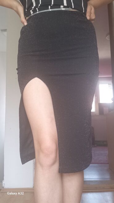 lepršave suknje: S (EU 36), Midi, color - Black