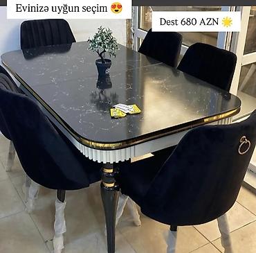 stul uzu: Qonaq otağı üçün, Yeni, Açılan, Dördbucaq masa, 6 stul — 1