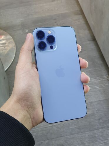 чехлы на 13 про: IPhone 13 Pro Max, Колдонулган, 128 ГБ, Көк, Кулакчындар, Заряддоочу түзүлүш, Коргоочу айнек, Бөлүп төлөө менен, 85 %