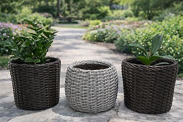 Горшки для растений: Плетёные кашпо для растений - Материал: синтетический ротанг — 20