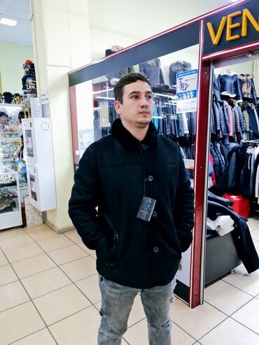 Дубленки: Мужская дублёнка классического кроя - Материал: натуральная овчина с — 7