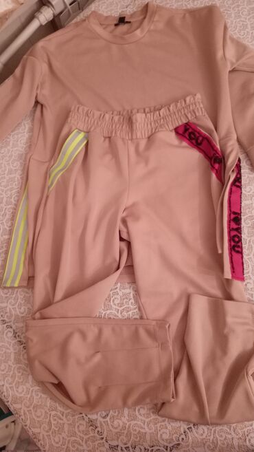 İdman geyimləri: Bej rəngli iki hissəli idman dəsti - Komplekt: uzunqol s6weatshirt və — 3