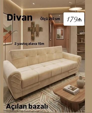 Divan – açılan bazalı model - Ölçü: 210 sm - Açılan mexanizm: yatak lalafo.az -da Divan – açılan bazalı model - Ölçü: 210 sm - Açılan mexanizm: yatak